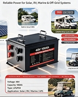 Paket Baterai LiFePO4 51.2V 100Ah dengan BMS Terintegrasi, Penyimpanan Energi Surya, Baterai Tenaga Golf Cart 5120Wh 800 Siklus