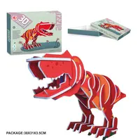 Puzle de papel de dinosaurio en 3D para niños, juguete educativo, OEM