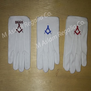 Emblème maçonnique Royal Arch Chapter Winter White Cotton Gants à écran tactile à séchage rapide - Product Image 3