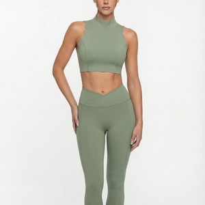 Conjuntos Deportivos para Mujer, Leggings y Camisetas sin Mangas, Ropa <span class=keywords><strong>de</strong></span> Yoga, Ropa Deportiva para Gimnasio y Fitness - Product Image 4