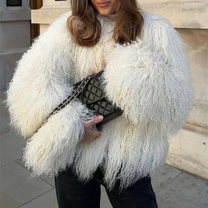 Cappotto Invernale Largo di Lusso a Maniche Lunghe e Vita Alta con Patchwork da Donna 2025, Soffice Giacca in Pelliccia Sintetica di Volpe - Product Image 1