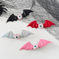 Pinces à cheveux ailes de chauve-souris Halloween, barrettes à cheveux yeux effrayants et citrouilles, accessoires de coiffure gothiques pour costumes de cosplay pour femmes et filles