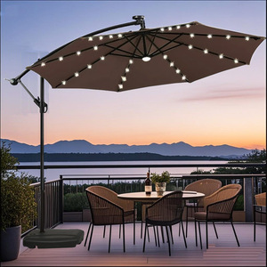 <span class=keywords><strong>Parasol</strong></span> d'extérieur à énergie solaire avec lumière pour villa, maison, cour, jardin, balcon, loisirs, parapluie banane imperméable - Product Image 5