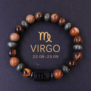 Bracciale Artigianale con Perle di Cristallo Naturale dei Dodici Segni Zodiacali, Pianeti Cosmici, per Turismo e Ricordo, Vendita all'Ingrosso - Product Image 3