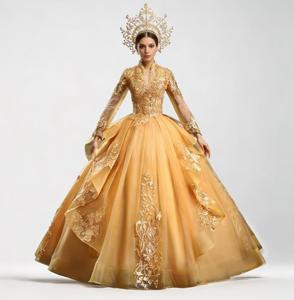 slim fit dress slacks Addison Gold Glossy Mini Puff Sleeves Dress Balloon Sleeves – unmatchedbyu main image 1