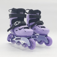 Patins à roulettes ajustables pour enfants Yijiuyijiu, coque en PP, maille en velours, châssis en aluminium CNC, roulements ABEC-11, roues en plastique, garçons, filles