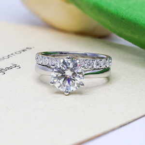 Gioielli Paston ghiacciati 3,5 ct taglio rotondo Moissanite <span class=keywords><strong>anello</strong></span> <span class=keywords><strong>solitario</strong></span> 4mm fascia di fidanzamento matrimonio Vvs gioielli <span class=keywords><strong>diamante</strong></span> argento 925 - Product Image 2