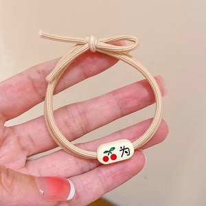 Élastique à cheveux rose beige avec breloque en forme d'œuf, bandeau en tissu décontracté pour femmes et filles, printemps 2023, fabriqué à Jinhua - Product Image 2