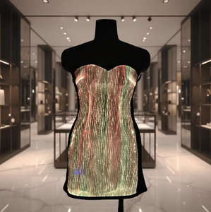 Sweat à capuche unisexe ECODI à fermeture éclair avec éclairage LED à 7 couleurs en fibre optique pour les performances musicales en boîte de nuit - Product Image 2