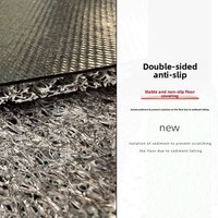 Tapis d'entrée carré à boucles dégradées, épais, antidérapant, en PVC, résistant à la saleté et aux boue