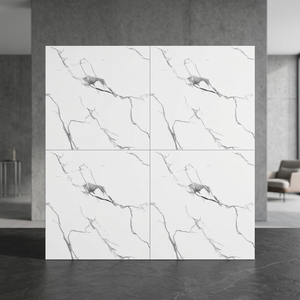 Carreaux de sol en céramique modernes antidérapants effet marbre mat 300x300mm pour piscine, villa, salle à manger, cuisine, salle de bain, hôtel, extérieur - Product Image 5