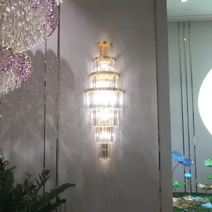 China K9 crystal iron lamp frame 45W LED indoor luxury crystal Wall lamp for home corridor hotel