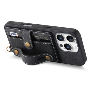 Cartera de cuero de PU de moda, tarjetero y <span class=keywords><strong>correa</strong></span> de muñeca para <span class=keywords><strong>iPhone</strong></span> 16 Pro, <span class=keywords><strong>funda</strong></span> para teléfono móvil - Product Image 6
