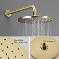 Ensemble mitigeur de robinet de douche mural de luxe Kit de garniture de douche de salle de bain à main à 3 réglages vanne d'équilibre haute pression or brossé
