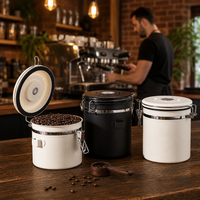 Boîte à café hermétique personnalisée Kingze 1,2L 1,5L 1,8L en acier inoxydable 304 de qualité alimentaire avec cuillère