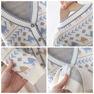 2023 nouveau automne hiver enfants manteau tricoté vestes garçons filles <span class=keywords><strong>pull</strong></span> chaud Cardigans bébé épaissi chandails extérieurs - Product Image 2