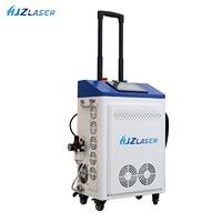 HJZ LASER Machine de nettoyage au laser portable 100W 200W 300W à impulsions haute intensité pour un nettoyage en profondeur, s'adapte à tous les espaces