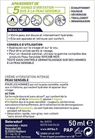 Crème hydratante intense NIVEA MEN pour peaux sensibles (50 ml) pour hommes - 0 % d'alcool, vitamine E et camomille, soin du visage