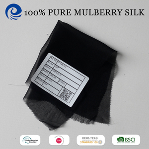 Tissu en soie Georgette tissé léger <span class=keywords><strong>8mm</strong></span>, confortable et lisse, largeur personnalisée, teint uni, 100% soie de mûrier, qualité de gros - Product Image 1