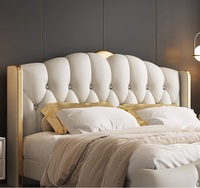 Cadres de lit modernes en métal rembourrés, lit queen-size en cuir artificiel doux de luxe, meubles de chambre à coucher, lit king-size avec rangement, vente en gros