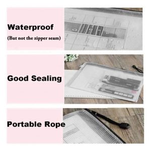 Pochette Organisateur Transparente en PVC à Fermeture Éclair pour Documents, Formats B5, B4, A3, A4, A5, A6 – Sacs de Rangement pour Classeurs et Boîtes - Product Image 4