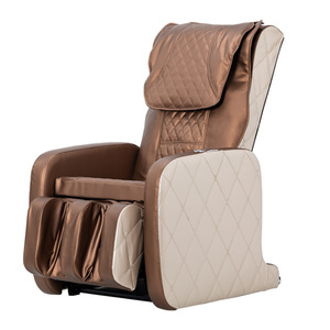 Mini Massage <b>Chair</b> Full Body 3D Robotic Arm L-Shaped Guide Rail <b>Zero</b> <b>Gravity</b> Foot Massage Brown - Product Image 1
