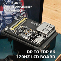 Carte pilote d'affichage DP vers EDP entièrement équipée 4K 8K 120Hz avec communication UART pour moniteur LCD portable DIY à connexion directe