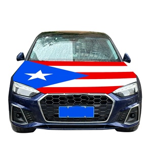 Housse de capot de voiture personnalisée avec drapeau de Porto <span class=keywords><strong>Rico</strong></span>, lavable, extensible, pour SUV, camion, capot moteur, bannière 130x150cm, livraison directe, décoration automobile - Product Image 1