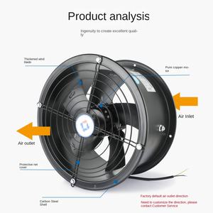 พัดลมระบายอากาศอุตสาหกรรมแบบใบพัดหมุนภายนอก YWF สำหรับห้องเย็นและระบบทำความเย็นเครื่องอัดอากาศ - Product Image 2