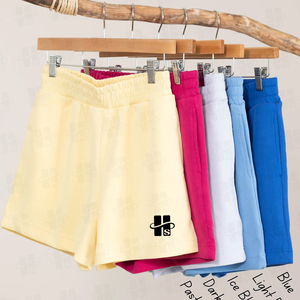 Shorts en coton respirant pour femme, taille élastique, personnalisables avec logo brodé sur la taille, style décontracté, vente en gros - Product Image 2