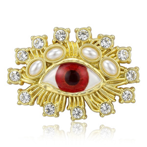 Broche ZHENXUN en perles et diamants <span class=keywords><strong>Yakin</strong></span> Eyes, pour costumes et manteaux, vente directe d'usine, vente en gros, polyvalente - Product Image 2