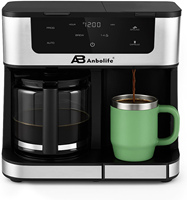 Cafetera de Doble Función Anbolife, Jarra de Vidrio de 12 Tazas y Combinación de Tazas Individuales K Cup, Pantalla Táctil Programable, Fabricación OEM
