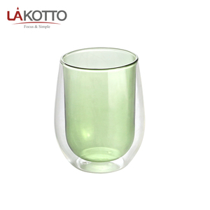 De borosilicato resistente al calor de vidrio de 530ml de <span class=keywords><strong>doble</strong></span> capa taza de color del trazador de líneas con taza de café de gran capacidad <span class=keywords><strong>doble</strong></span> pared de vidrio taza - Product Image 4