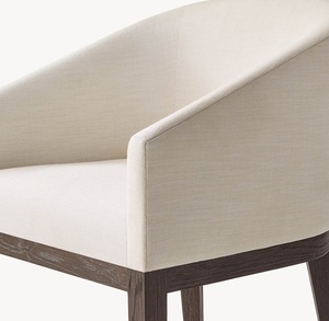 Hotel Restaurant Solid <strong>Wood</strong> Oak Frame Modern Luxury Design Low Seater Round <strong>Arm</strong> <strong>Dining</strong> <strong>Chair</strong> - Product Image 4