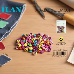 Perline Ilan 4x7mm con Faccina Sorridente 17g Perline per Abbigliamento - Product Image 3