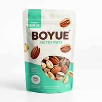 Sachet Doypack de qualité alimentaire avec fenêtre transparente, sac d'emballage personnalisé à fermeture éclair pour noix, thé et snacks