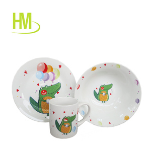 <span class=keywords><strong>Set</strong></span> da Pranzo per Bambini in <span class=keywords><strong>Porcellana</strong></span> a 3 Pezzi con Disegni Cartoon, Include Piatti per <span class=keywords><strong>Colazione</strong></span>/Cena e Tazza/Ciotola, Ecologico e Adatto al Microonde - Product Image 2