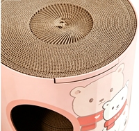 Vente en gros OEM, logo personnalisé, marque privée, fournisseur d'articles pour animaux, commande en gros, MOQ, griffoir cylindrique pour chats d'intérieur en forme d'ours