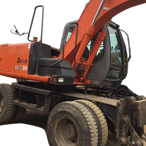 Excavadora de Ruedas Usada de la Marca Japonesa HItachi en SHANGHAI, Excavadora Usada de 13 Toneladas HItachi ZX130 con Tracción en las Ruedas y Motor Original - Product Image 1