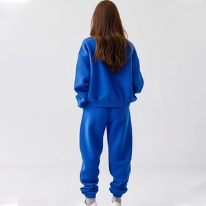 Oversized <b>Women</b> Sweat <b>Suits</b> Set Cotton Fleece Sweatshirt Jogger Pants Solid Autumn Activewear <b>Lounge</b> Outfit For <b>Women</b> Sale - Product Image 3