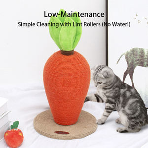 Sevimli havuç tasarımı ile sıcak satış kedi tırmalama sütunu çok kedi evler için uzun ömürlü kedi ağacı Modern ahşap Sisal malzeme - Product Image 3