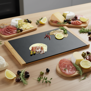 Tabla de servir KESPER con marco de madera de pizarra, rectangular, para exhibir embutidos y quesos - Product Image 3
