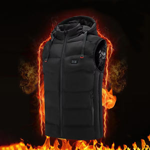 سترة تدفئة كهربائية للرجال والنساء قابلة للعكس ومقاومة للرياح مع غطاء للرأس تعمل بالطاقة عبر USB مع شعار مخصص - Product Image 3