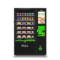 Aliments sains produits frais ascenseur distributeur automatique tactile carte de crédit convoyeur à bande salade fruits oeufs verre eau SDK fonction