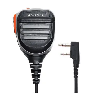 Abbree AR-780 PTT远程防水扬声器麦克风两路收音机Kenwood TYT Baofeng UV-5R 888S UV-82对讲机