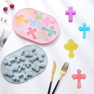 Moules en silicone en forme de <span class=keywords><strong>croix</strong></span> pour la décoration de gâteaux et de cupcakes, décoration de gâteau de baptême, moule à chocolat et à fondant, outils pour gâteaux en forme de <span class=keywords><strong>croix</strong></span> - Product Image 1