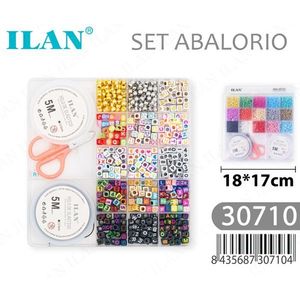 Set di perline ILAN 18x17cm con lettere, numeri e colori per la creazione di gioielli e l'artigianato - Product Image 1