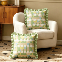 Housse de coussin en coton à volants géométriques nordiques, imprimé abstrait, housse de coussin décorative pour salon et chambre à coucher