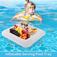 Tragbarer Swimmingpool Pool Float Aufblasbarer Bier tisch Eis kübel Servieren Salat bar Tablett Essen Wassersport Drops hipping Lustig