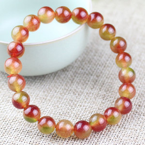 Watermelon Chalcedony Crystal <b>Bracelet</b> 8MM 10MM 12MM Round Beads Everyday Wear Jewelry for Men and Women - Product Image 4